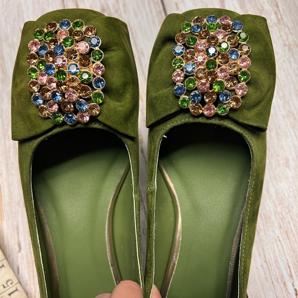 Embellished Green Women's Shoes